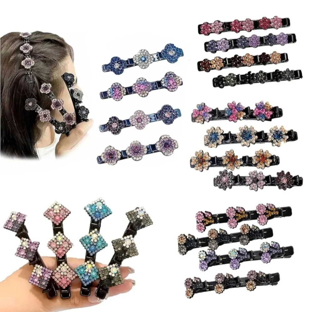 NWT Hair Accessory Hair‎ Clips: 20PCS Sparkling Crystal Stone Braided Barrettes